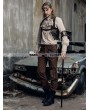 RQ-BL Coffee Industrial Steampunk Man Trousers with Pocket Bag