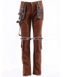 RQ-BL Coffee Industrial Steampunk Man Trousers with Pocket Bag