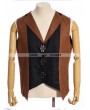 RQ-BL Brown and Black Industrial Steampunk Man Vest