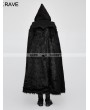 Punk Rave Black Gothic Witch Long Fur Cloak for Men