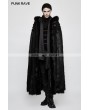 Punk Rave Black Gothic Witch Long Fur Cloak for Men