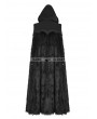 Punk Rave Black Gothic Witch Long Fur Cloak for Men