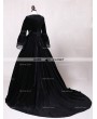 D-RoseBlooming Black Velvet Ball Gown Gothic Theatrical Victorian Gown
