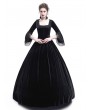 Rose Blooming Black Velvet Ball Gown Gothic Theatrical Victorian Gown