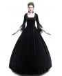 Rose Blooming Black Velvet Ball Gown Gothic Theatrical Victorian Gown