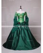 D-RoseBlooming Green Fancy Theatrical Victorian Dress