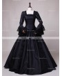 D-RoseBlooming Black Ball Gown Gothic Theatrical Victorian Gown