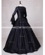 D-RoseBlooming Black Ball Gown Gothic Theatrical Victorian Gown