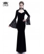 Rose Blooming Black Velvet Dark Queen Gothic Mermaid Victorian Dress