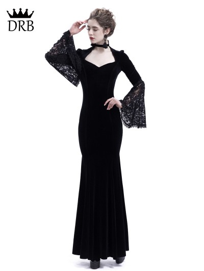 black velvet gothic dress