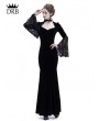 Rose Blooming Black Velvet Dark Queen Gothic Mermaid Victorian Dress