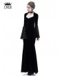 Rose Blooming Black Velvet Dark Queen Gothic Mermaid Victorian Dress