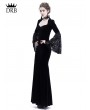 Rose Blooming Black Velvet Dark Queen Gothic Mermaid Victorian Dress