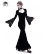 Rose Blooming Black Velvet Dark Queen Gothic Mermaid Victorian Dress