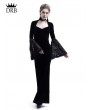 Rose Blooming Black Velvet Dark Queen Gothic Mermaid Victorian Dress