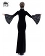 Rose Blooming Black Velvet Dark Queen Gothic Mermaid Victorian Dress