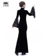 Rose Blooming Black Velvet Dark Queen Gothic Mermaid Victorian Dress