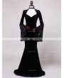 Rose Blooming Black Velvet Dark Queen Gothic Mermaid Victorian Dress