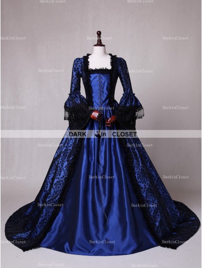 dark blue victorian dress