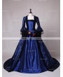 D-RoseBlooming Blue Ball Gown Victorian Costume Dress