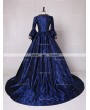 D-RoseBlooming Blue Ball Gown Victorian Costume Dress