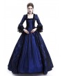 Rose Blooming Blue Ball Gown Victorian Costume Dress