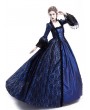 Rose Blooming Blue Ball Gown Victorian Costume Dress