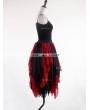 Rose Bloooming Black Red Gothic Chiffon Knee Length Skirt