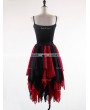 Rose Bloooming Black Red Gothic Chiffon Knee Length Skirt