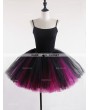 Rose Bloooming Blue Fuchsia Gothic Tulle Short Skirt