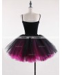 Rose Bloooming Blue Fuchsia Gothic Tulle Short Skirt