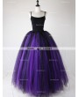 Rose Bloooming Purple Black Gothic Tulle Long Skirt