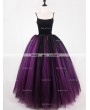 Rose Bloooming Fuchsia Black Gothic Tulle Long Skirt