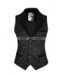 Punk Rave Black Gothic Vintage Jacquard Vest for Men
