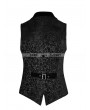 Punk Rave Black Gothic Vintage Jacquard Vest for Men