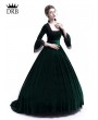 Rose Blooming Green Velvet Ball Gown Theatrical Victorian Gown