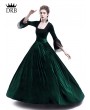 Rose Blooming Green Velvet Ball Gown Theatrical Victorian Gown