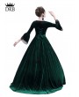 Rose Blooming Green Velvet Ball Gown Theatrical Victorian Gown