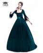 Rose Blooming Blue Velvet Ball Gown Theatrical Victorian Gown