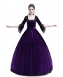 Rose Blooming Purple Velvet Ball Gown Theatrical Victorian Gown