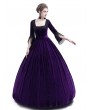 Rose Blooming Purple Velvet Ball Gown Theatrical Victorian Gown