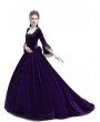 Rose Blooming Purple Velvet Ball Gown Theatrical Victorian Gown