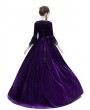 Rose Blooming Purple Velvet Ball Gown Theatrical Victorian Gown