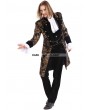 Pentagramme Gold Printing Pattern Gothic Swallow Tail Jacket for Men