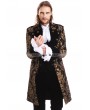 Pentagramme Gold Printing Pattern Gothic Swallow Tail Jacket for Men