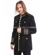 Pentagramme Black Mens Gothic Military Uniform Jacket