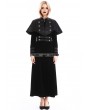 Pentagramme Black Velvet Gothic Long Cape Coat for Women