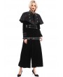 Pentagramme Black Velvet Gothic Long Cape Coat for Women