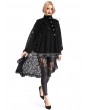 Pentagramme Black Gothic Lace High-Low Cape for Women