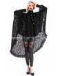 Pentagramme Black Gothic Lace High-Low Cape for Women